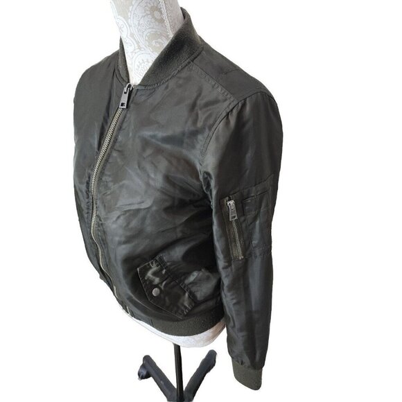 Levi’s Coat Dark Brown Insulated Nylon Bomber Style Jacket Men's Small - Picture 2 of 9